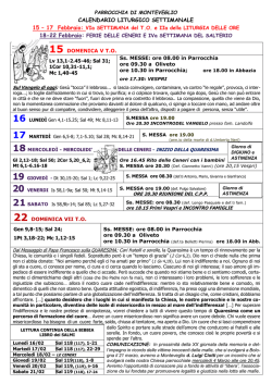 (SETTIMANA VI T.O. anno B (15-02-2015))
