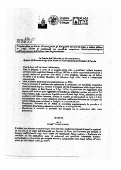 Bando Progetto Pilota Neolaureati - Universit&agrave; per Stranieri di Siena