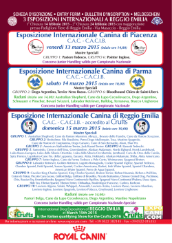Scarica qui la locandina - Gruppo Cinofilo Reggiano