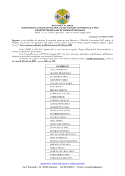 Dipartimento Tutela della Salute e Politiche