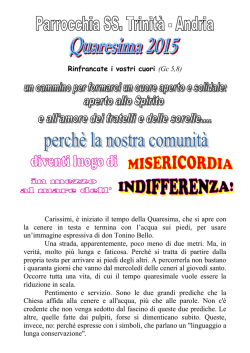 Clicca qui per il programma - Parrocchia SS Trinit&agrave; Andria