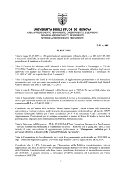 bando - Perform - Università degli Studi di Genova