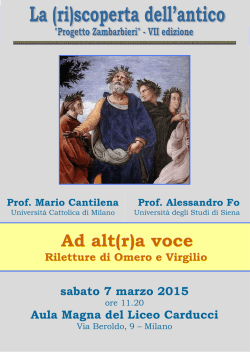 Progetto Zambarbieri VII Edizione &ndash; Anno 2015