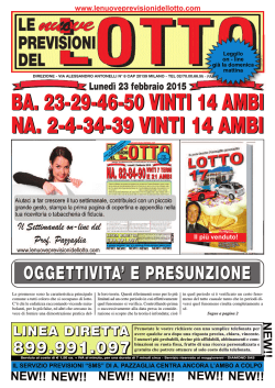 ba. 23-29-46-50 vinti 14 ambi na. 2-4-34-39 vinti 14 ambi ba. 23
