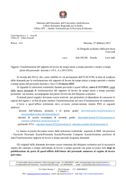 Circolare prot. n. 1875 del 27/02/2015