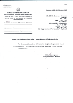 CC Ragusa – Interpello N°1 unità Titolare Ufficio Matricola