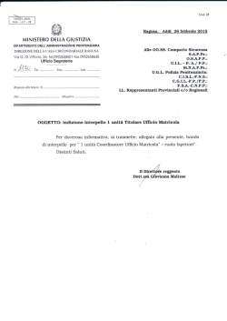 CC Ragusa &ndash; Interpello N&deg;1 unit&agrave; Titolare Ufficio Matricola