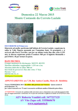 domenica 22/03: Monte Costasole