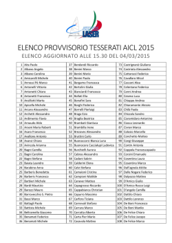 ELENCO PROVVISORIO TESSERATI AICL 2015