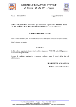 Decreto - 8° Circolo Didattico San Pio X Foggia Infanzia e primaria