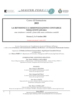 PROGRAMMA Corso REVISORI ENTI LOCALI 2015