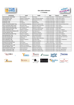 Tutte le Gare della Settimana