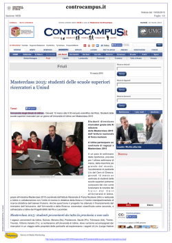 Masterclass 2015 - Universit&agrave; di Udine