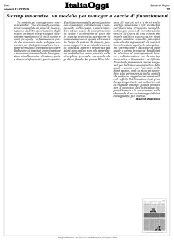 Startup innovative, un modello per manager a caccia di finanziamenti