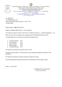 Olimpiadi delle Scienze - prova regionale