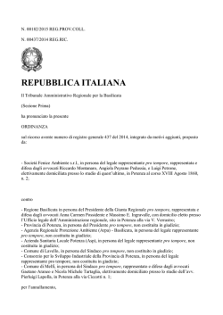 la n. 182 del 14/3/2015