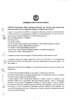 Verbale Commissione Elettorale - Università degli Studi di Torino
