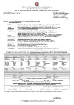 Allievi/Allieve 2&deg; grado - Ambito Territoriale per la provincia di Bari