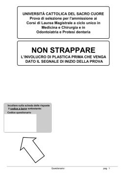 Test di Medicina della Cattolica del 2012