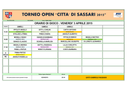 TORNEO OPEN "CITTA` DI SASSARI 2015"
