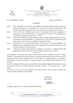 IL DIRIGENTE VISTO il D.M. 13/06/2007, recante norme sulla