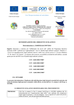 PON ASSE II Determina DS Affidamento lavori