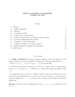 NOTE DI ALGEBRA E GEOMETRIA (CORSO PAS 2014) Indice 1