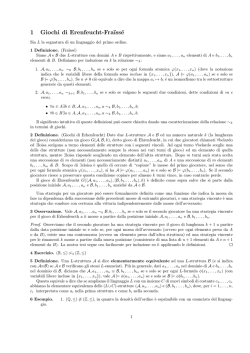 Appunti sui giochi di Erenfeucht
