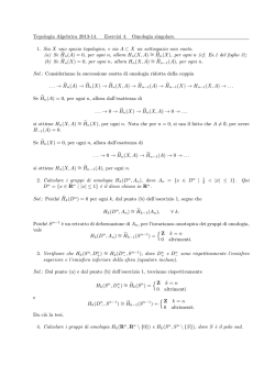 Topologia Algebrica 2013-14. Esercizi 4. Omologia singolare. 1. Sia