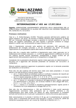 DETERMINAZIONE n&deg; 493 del 17/07/2014