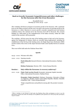 Back to Growth: Economic Competitiveness and other challenges for