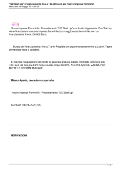 "UC Start Up": Finanziamento fino a 100.000 euro per Nuove