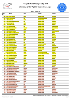 Running order Agility Individual Large - FCI Agility