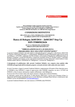 Banca di Bologna 26/05/2014 – 26/05/2017 Step Up ISIN