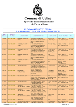 Elenco antenne - Comune di Udine