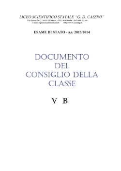 BOZZA DEL DOCUMENTO DEL CONSIGLIO DI