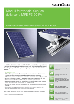 Moduli fotovoltaici Schüco della serie MPE PS 60 FA - VIC