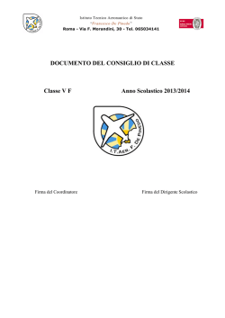DOCUMENTO DEL CONSIGLIO DI CLASSE Classe V F Anno