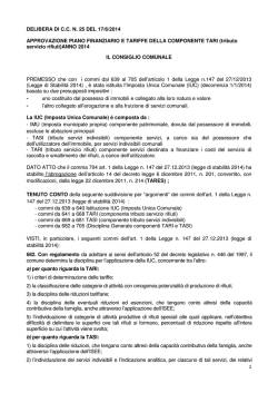 Delibera numero 25 del 17 giugno 2014. Approvazione piano