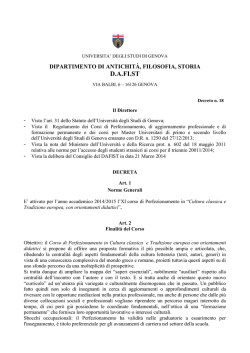D.A.FI.ST - Studenti e laureati - Universit&agrave; degli Studi di Genova
