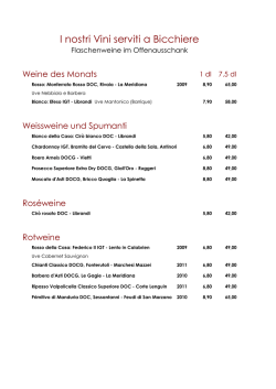 I nostri Vini serviti a Bicchiere