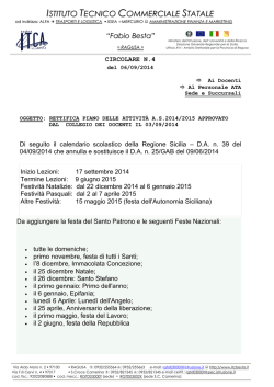 Piano delle attivit&agrave; 2014-15