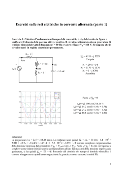 Esercizi sulle reti elettriche in corrente alternata (parte 1)