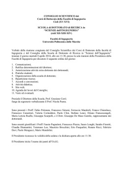 dottorato di ricerca in - Facolt&agrave; di Ingegneria