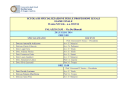 SCUOLA DI SPECIALIZZAZIONE PER LE PROFESSIONI LEGALI