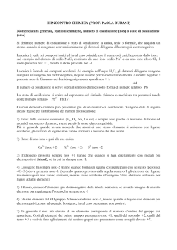 Nomenclatura generale, reazioni chimiche, numero di ossidazione