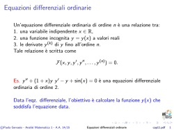 Equazioni differenziali ordinarie