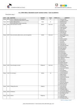 Esami sessione estiva 2014, Corsi accademici