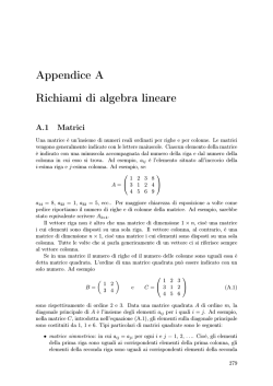Richiami di algebra iineare