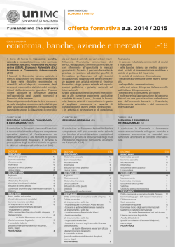 guida sintetica a corso di laurea triennale in Economia: banche